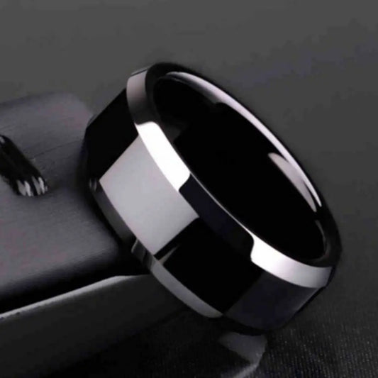 Stainless Steel Black Ring For Men/Women