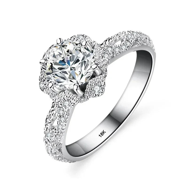 Women's Luxury 18K White Gold Eternal Wedding Ring