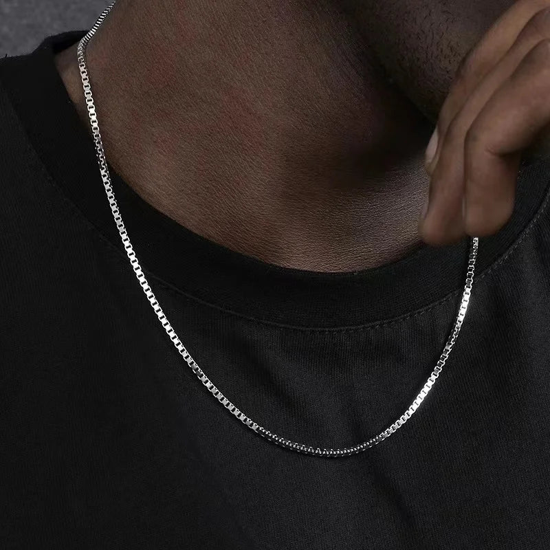 2mm Men Hip Hop Stainless Steel Basic Chain